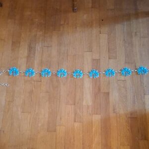 Elegant Blue Floral Necklace